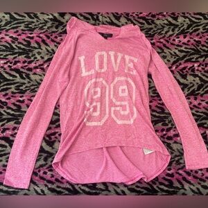 Pink Long Sleeve Pullover Top